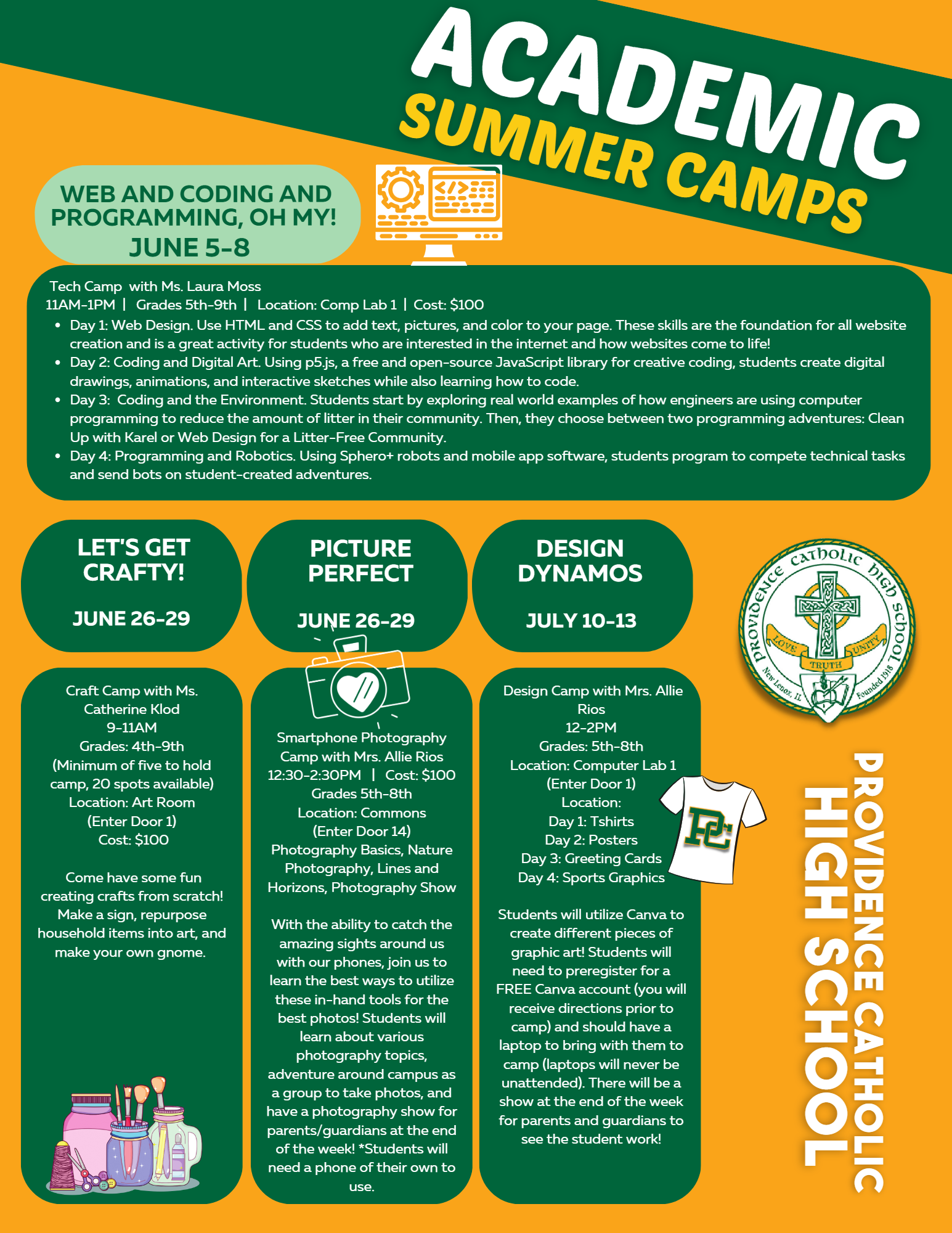 Academic Summer Camps | Providence Catholic High School