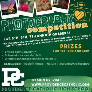 Providence Catholic Hosting Art and Photography Competitions for 5th, 6th, 7th and 8th Graders!